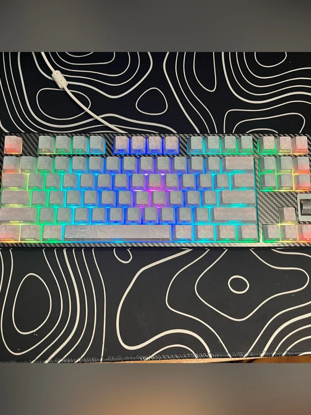Winter Frozen Custom Mechanical Keyboard Blue/White w/ Clicky Keys